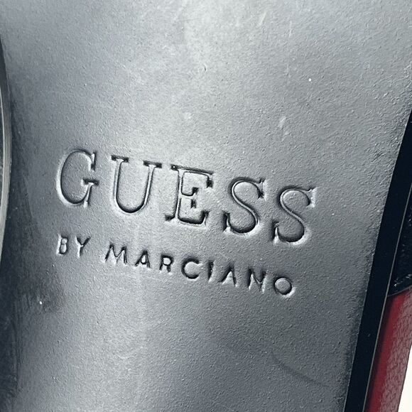 Guess by Marciano Black Red Leather Slingback 4.5” Heels Women’s Size 10M - Picture 8 of 10